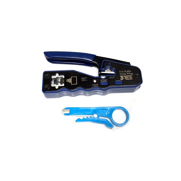 RJ45 Pass through Crimper Tool Kit with 100 Connectors - Image 4