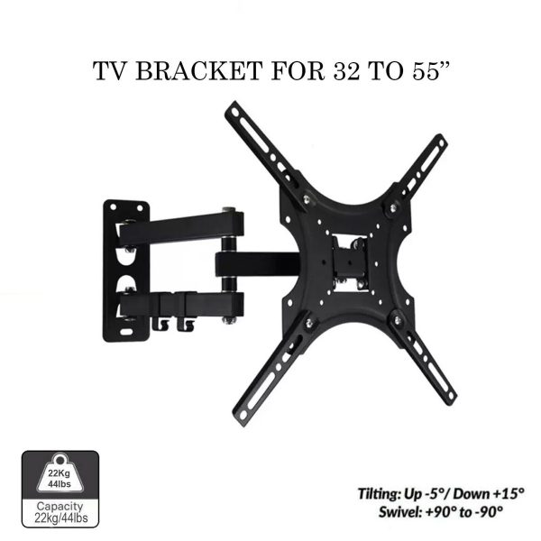 32-55'' TV Wall Bracket Mount With Tilt and Swivel For Monitors LCD & LED TV - Image 8