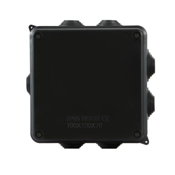 IP65 Waterproof Black Junction Box (100x100x70mm) - Image 2