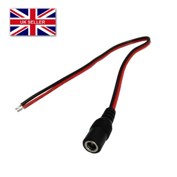 DC Pigtail Female Power Plug 5.5 x 2.5mm Ends For CCTV Cable - Image 2