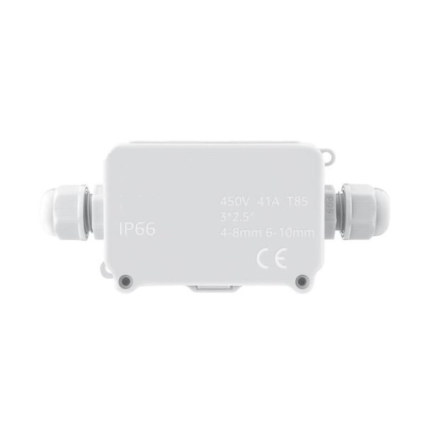 2 Way Waterproof IP66 Outdoor White Junction Box for 4-10mm Cables