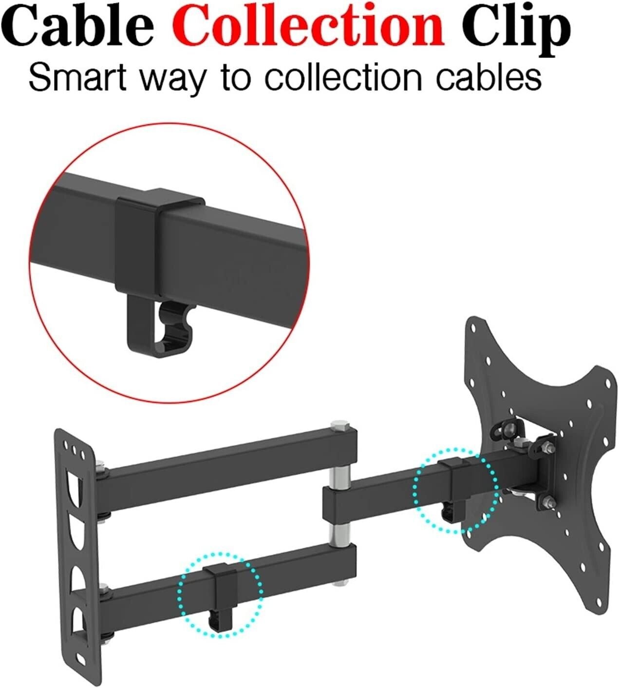 10-42'' VESA MONITOR Wall Bracket Mount Tilt & Swivel For LCD LED TV - Image 7